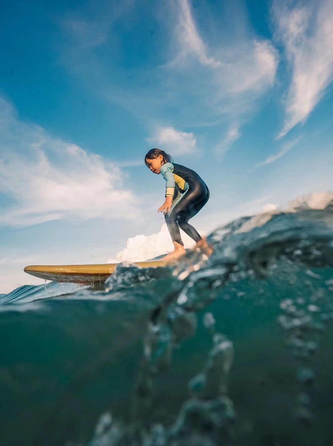 A friendly beach wave for first-time surfers