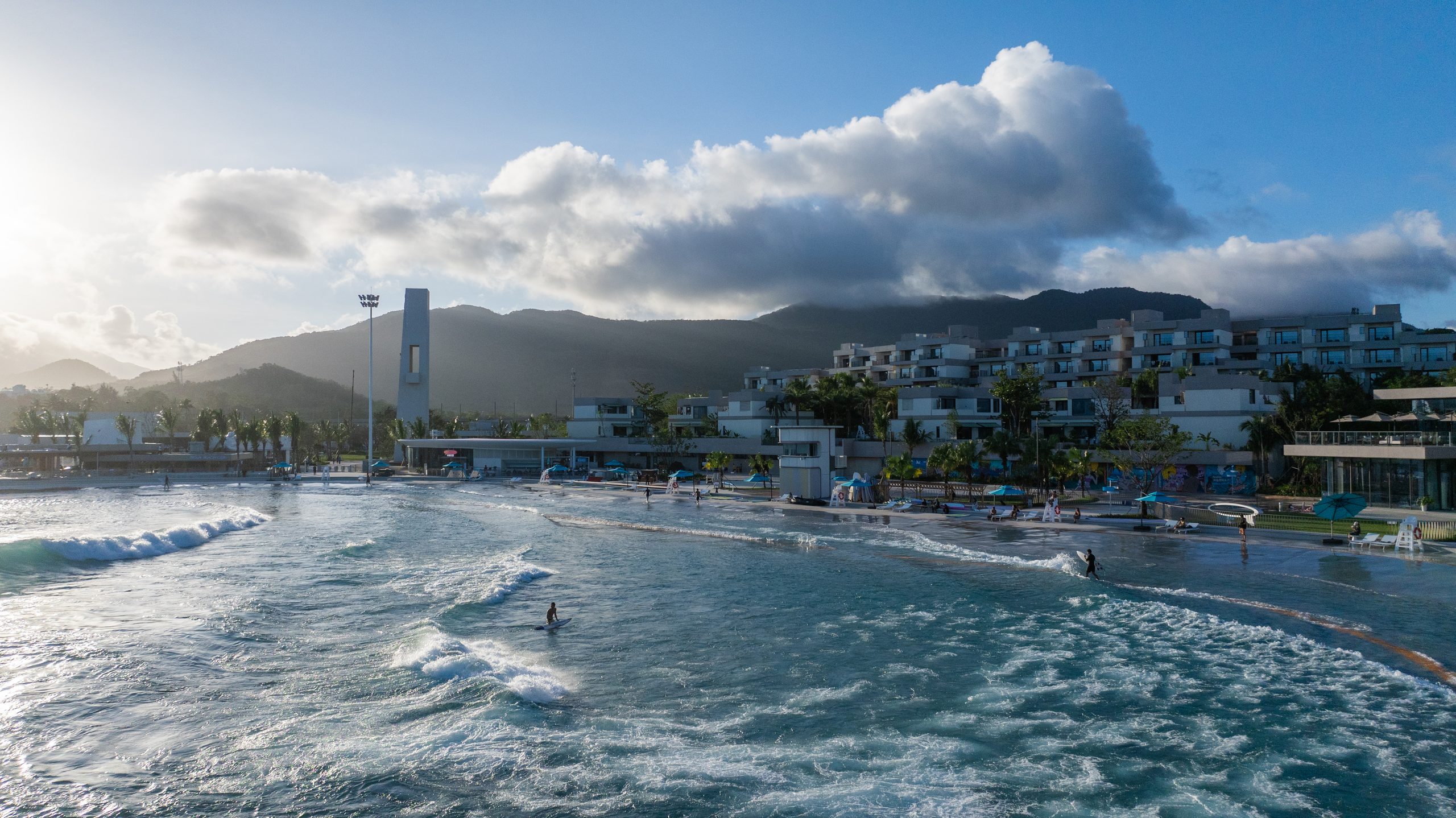 Wave pool golden hour