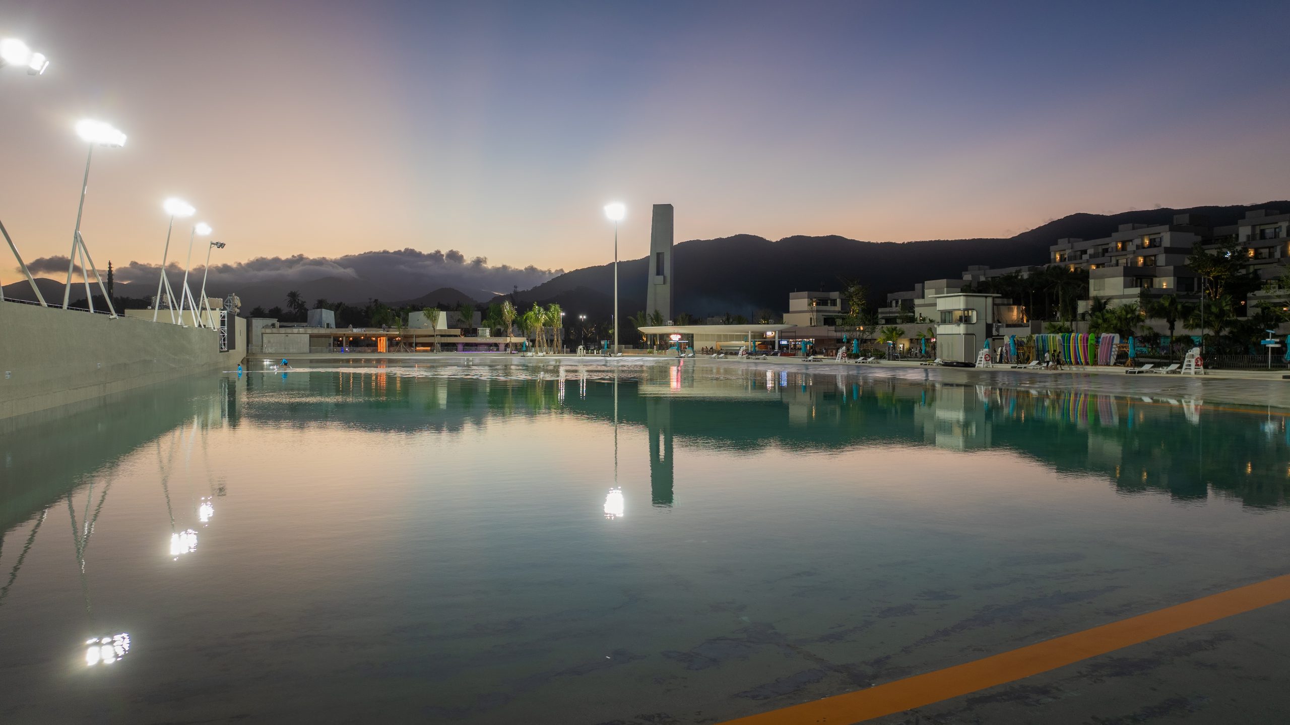 Wave pool dusk